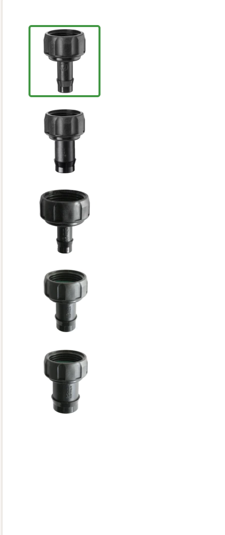 19mm Female BSP Nut to 13mm barbed tail