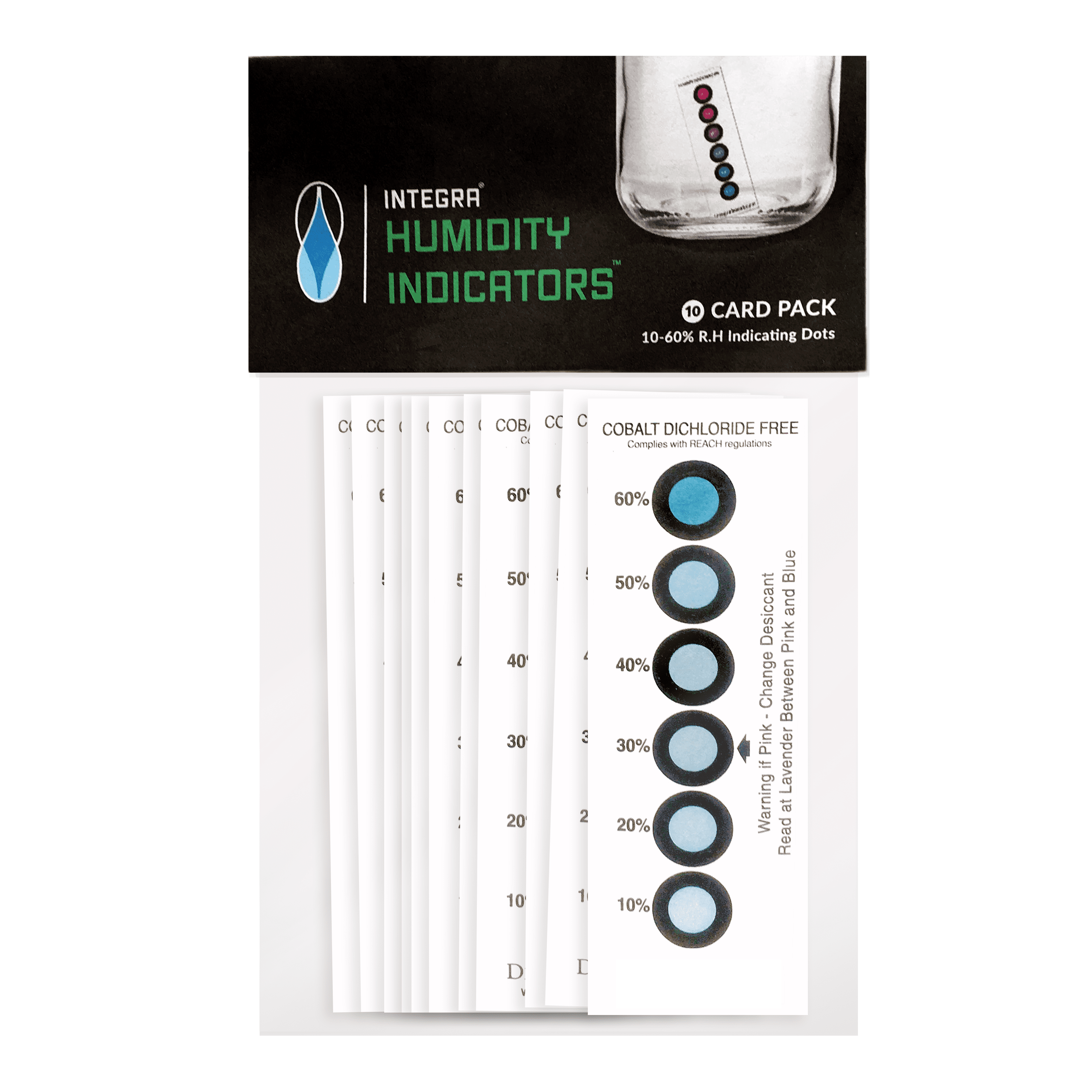 Humidity Indicating Cards 10-60% RH-10 packIntegra Boost