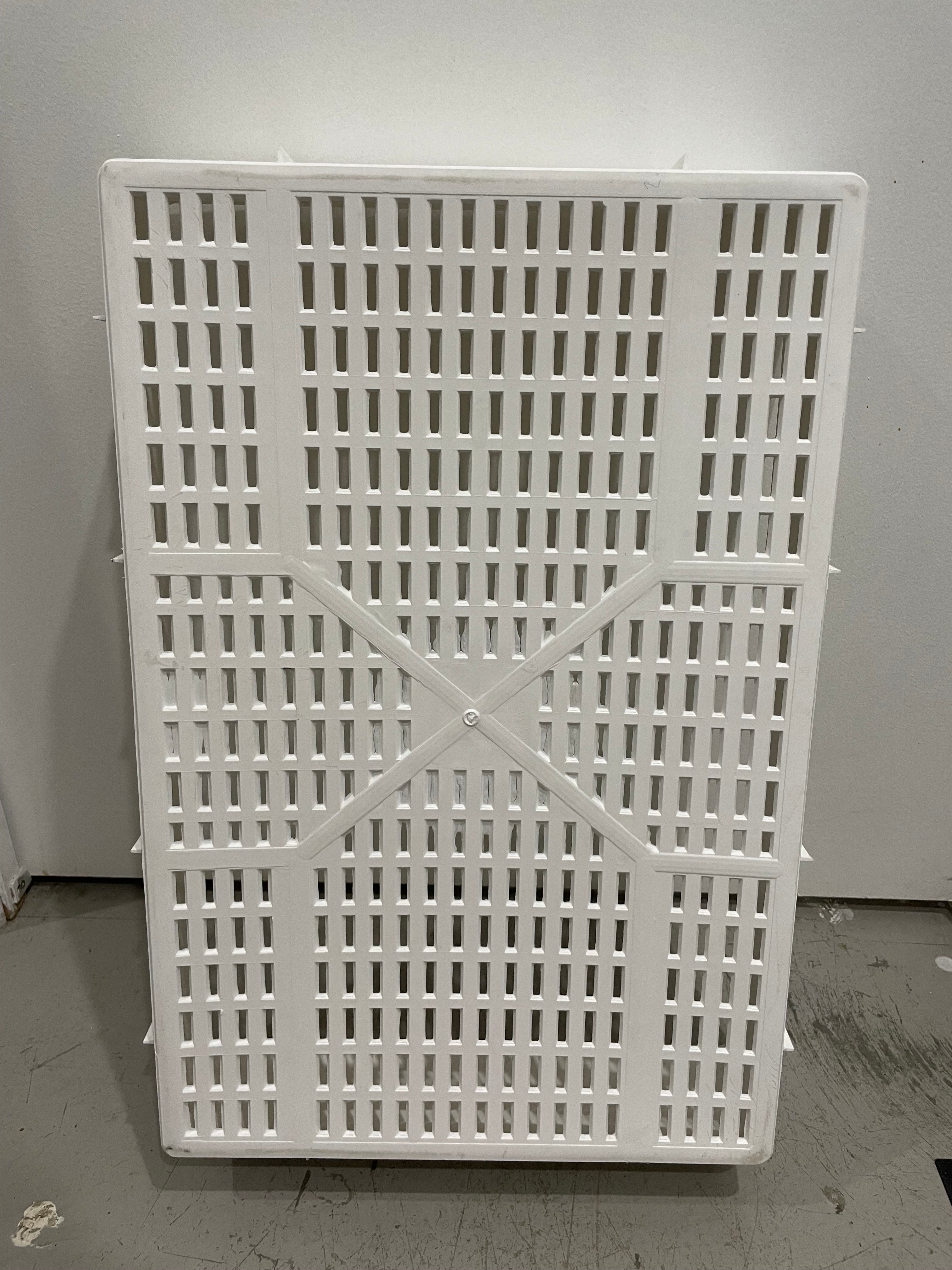 23L Plastic Tub Gridded White 40(w)x60(L)x12(D)cm | Nefarious