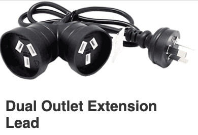 Cultiv8 Dual Outlet (Double Adaptor) with 1M Cord 10A Extension Lead