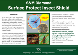 S&M Diamond Natural Surface Protect Insect Shield 10L Bag (stops fungus gnats from entering your media)