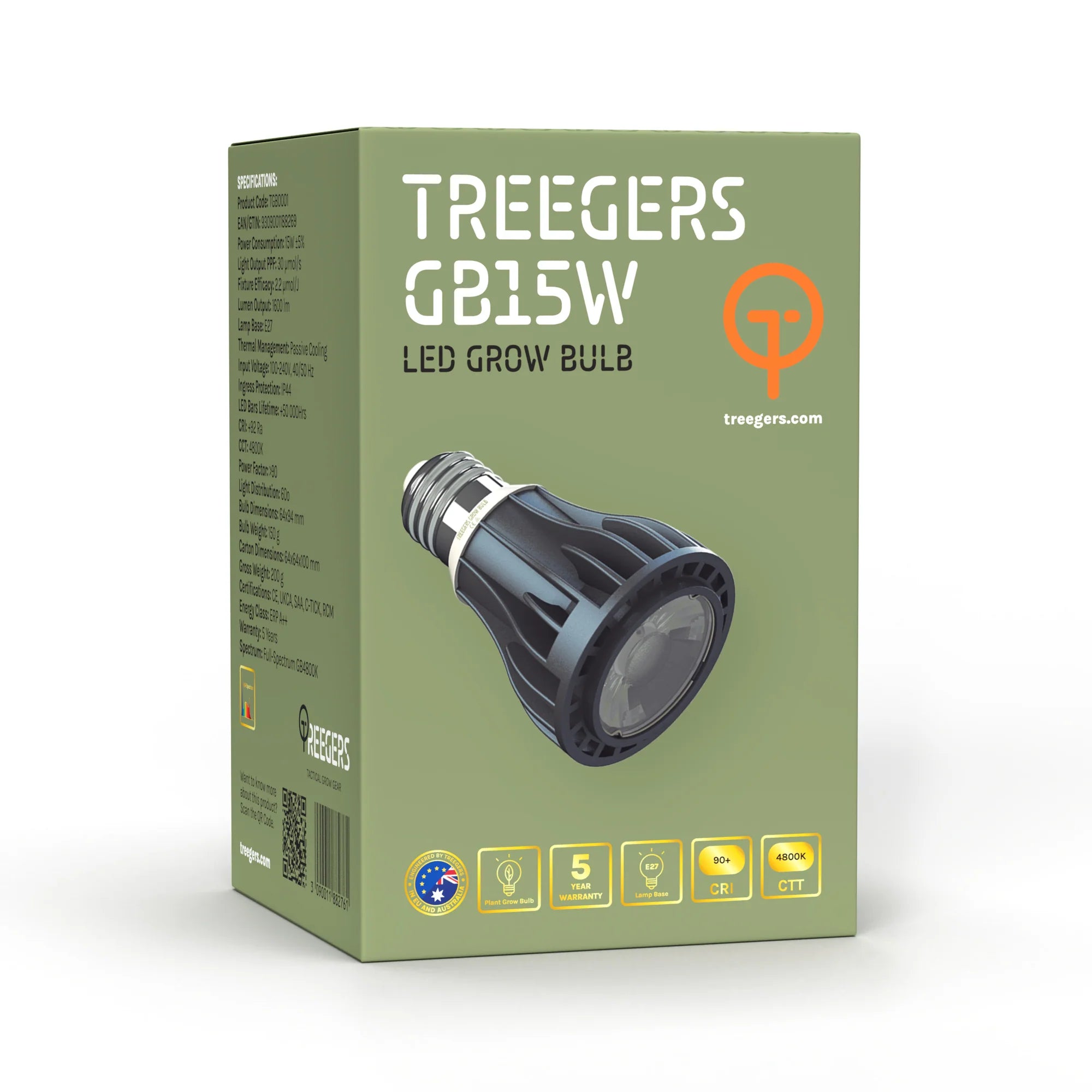 Treegers 15 Watt LED Grow Bulb