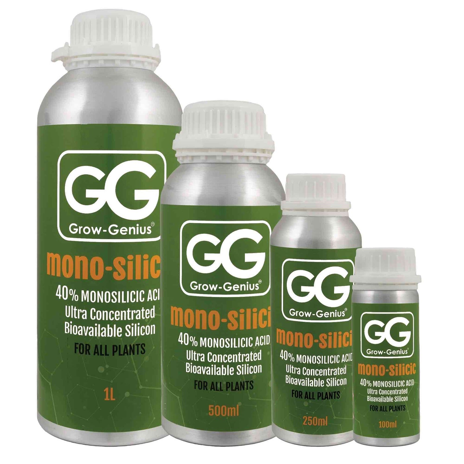 Grow Genius - Ultra Concentrated Plant Strength & Growth Accelerator - 1ml makes 33L  | Mono-Silicic Silica Booster