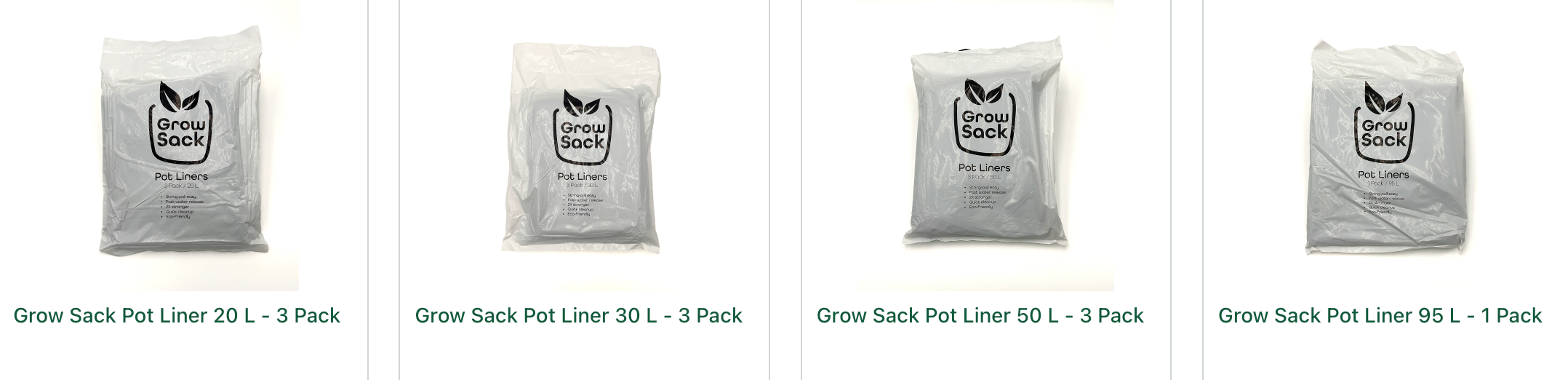 Grow Sack Pot Liners 50L (3 pack) | Pot Socks
