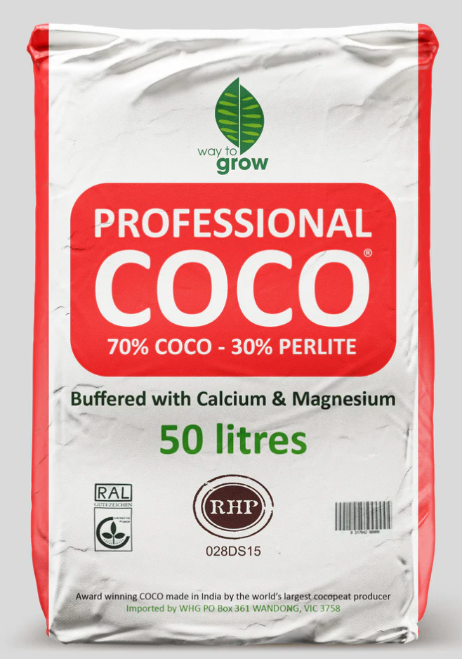 COCO/PERLITE 70/30 50L BAG from W2G  | RHP Certified | Buffered with Calcium & Magnesium Contains Trichoderma (Way to Grow)