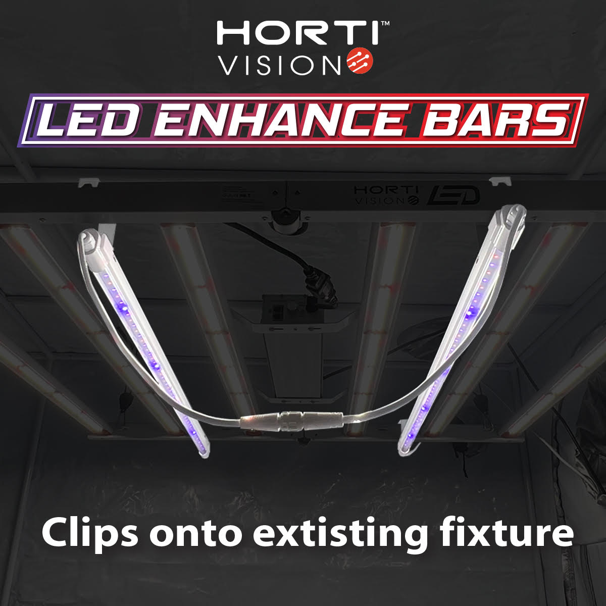 Hortivision 50w LED Enhance Bars | 2 x 25w Bars