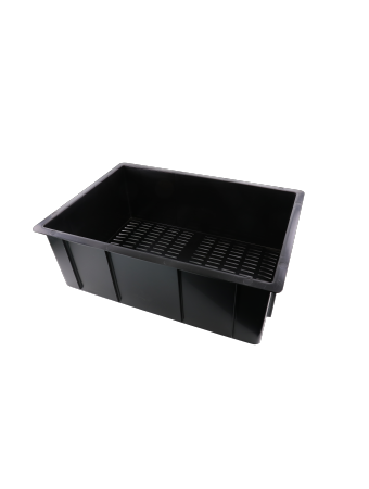 45L Plastic Tub Gridded Black 40(W)x60(L)x20(D)cm | Nefarious