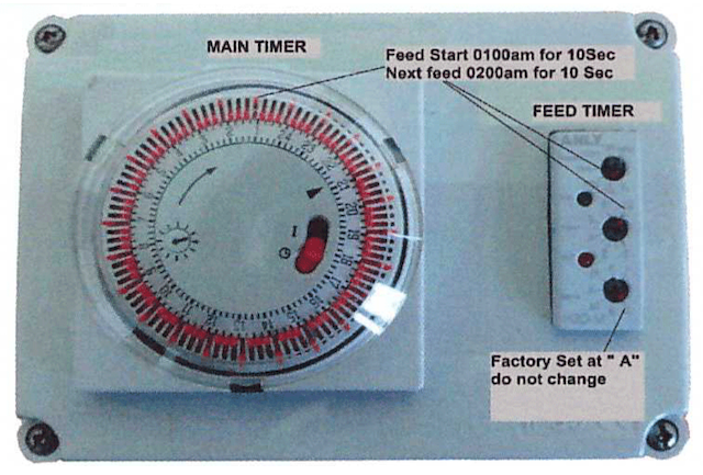 Pump Feed Timer Controller 500w Max| Set feed time in seconds and feed intervals on 24 hr timer