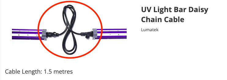 Lumatek UV LED Bar Daisy Chain Cable 1.5m