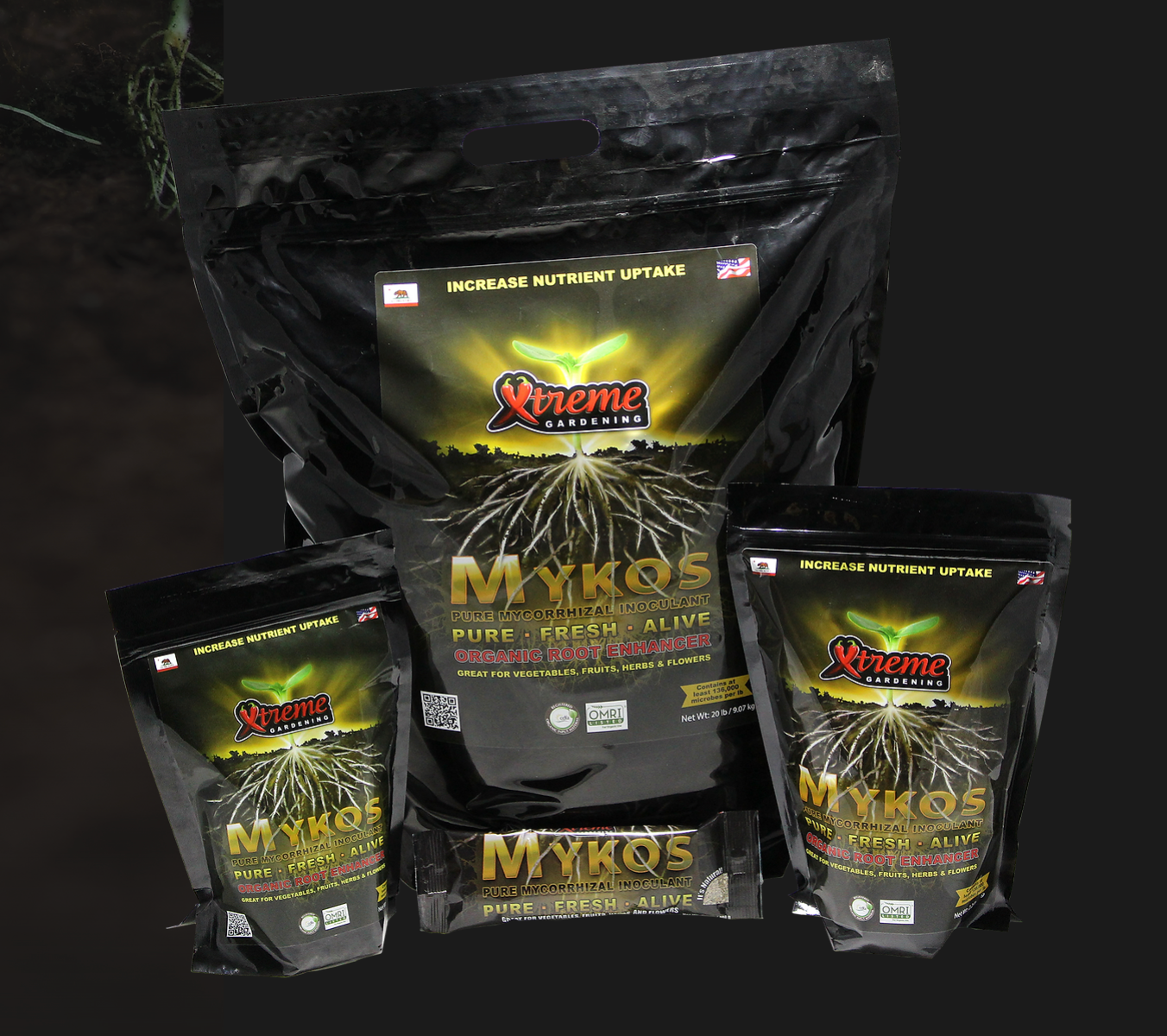 Xtreme Gardening MYKOS GRANULAR Premium Mycorrhizal Innoculant | Natural Root Enhancer